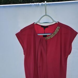 Tiana B. Red Beaded Blouse